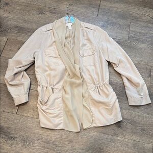 Chico's Taupe Draped Blazer